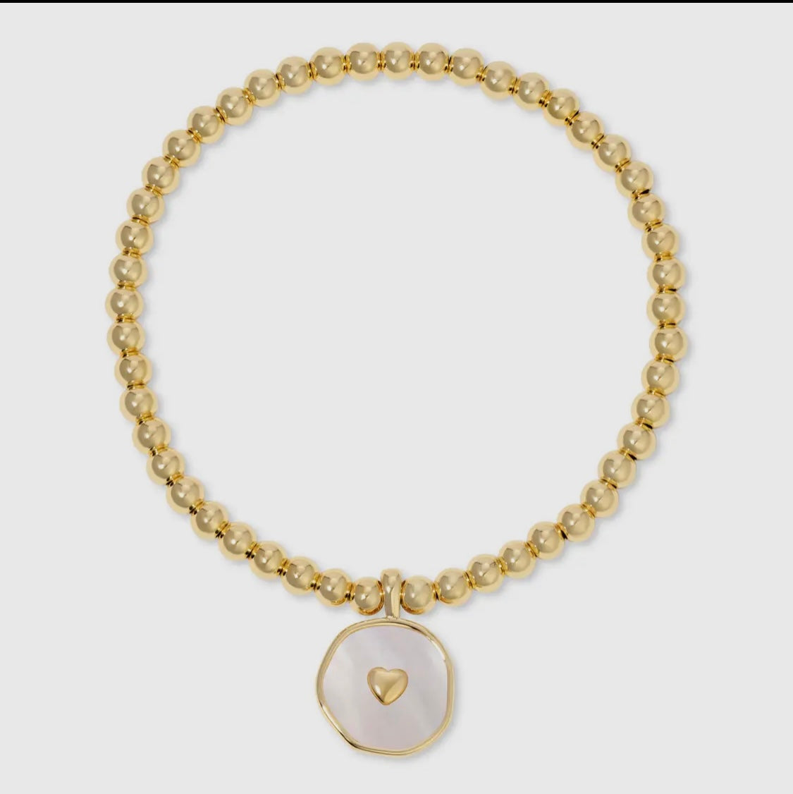 Heart Accented Shell Beaded Bracelet