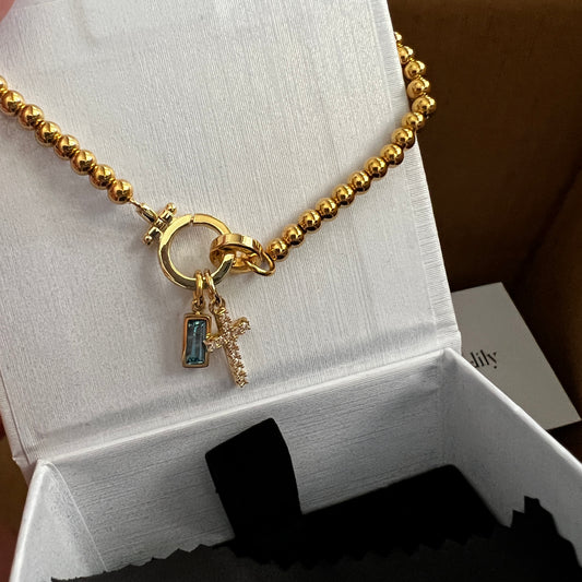 Mint & Lily Blue Topaz Cross Bracelet