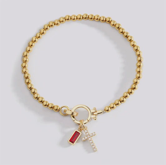 Mint & Lily Garnet gold bracelet
