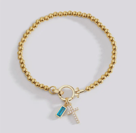 Mint & Lily Blue Topaz Cross Bracelet
