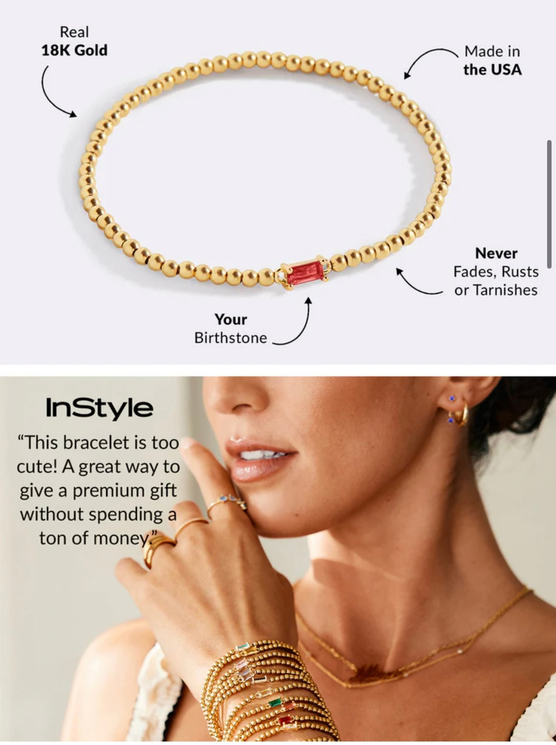 Mint & Lily Ruby Stretch Bracelet