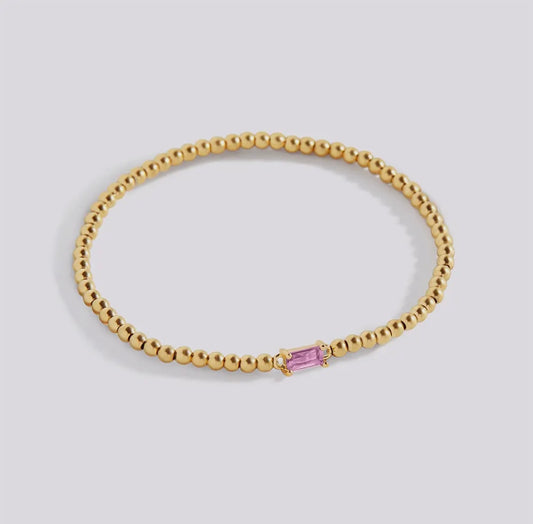 Mint & Lily Pink Tourmaline Stretch Bracelet